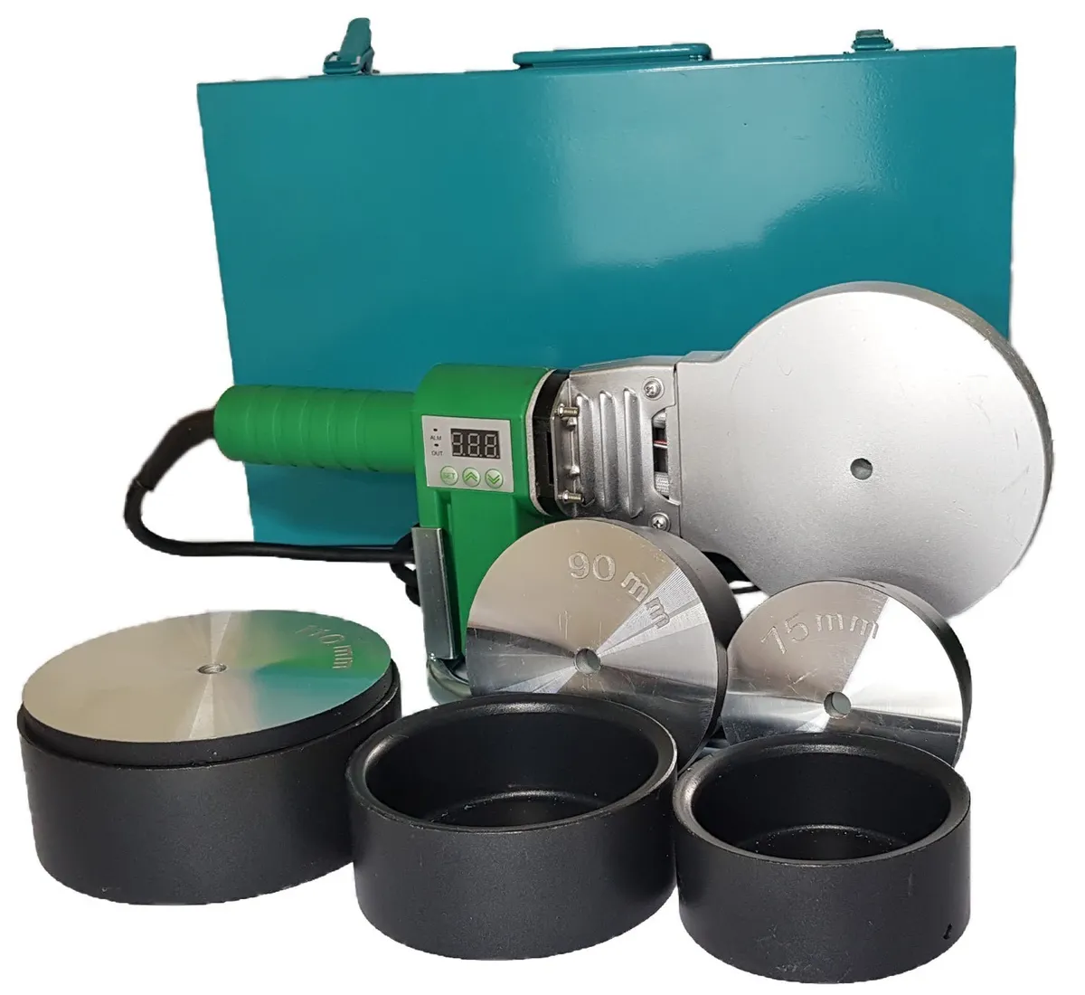 เครื่องเชื่อม PPR D75-110 พร้อมกล่องเหล็กและหัวเชื่อม 3 ขนาด